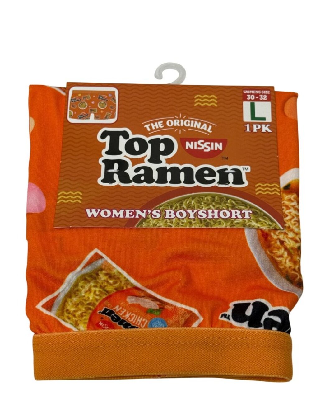 Top Ramen Womens Boyshort Underwear Large Orange Novelty Food Print Cute